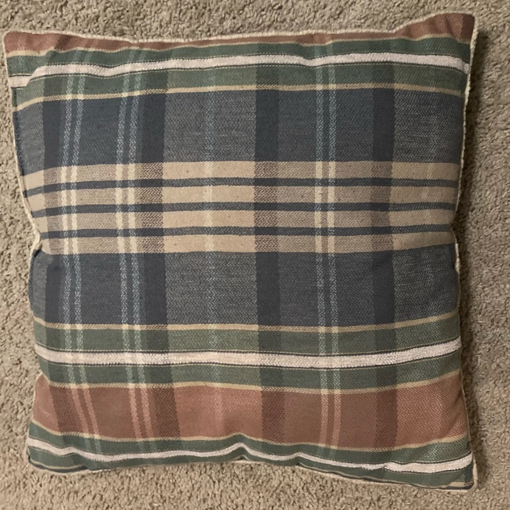 Vintage 90s Plaid Accent Pillow